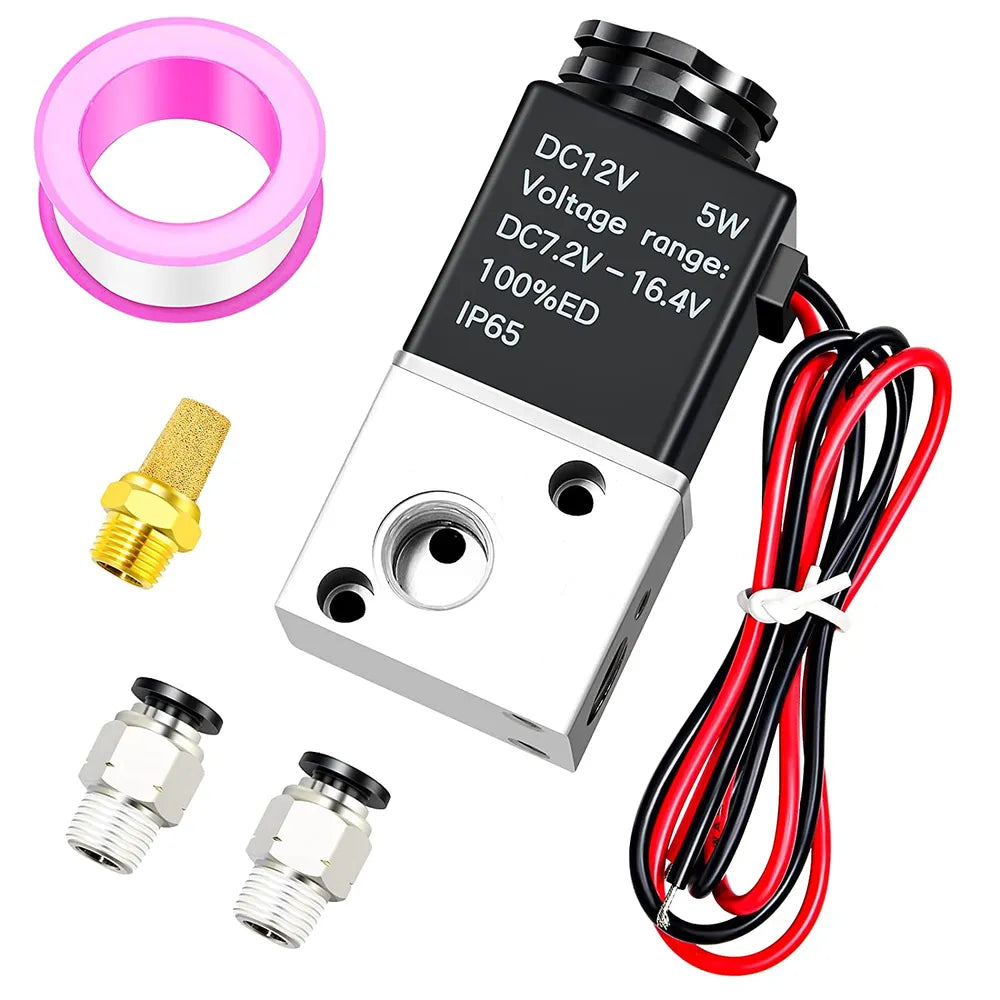 AGASHE PNEUMATIC 1/8 inch NPT12V/24V/110V/220V 3 Way 2 PositionNormally Closed Solenoid ValveSolenoid air Valve 3V1-06