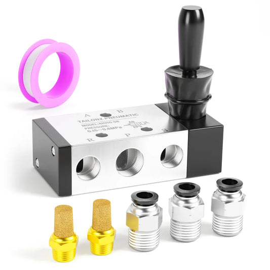 AGASHE PNEUMATIC 1/4"NPT 5 Way 2Postion Air Hand Lever Operated ValvePneumatic Solenoid Valve ManualControl Push-Pul 4H210-08
