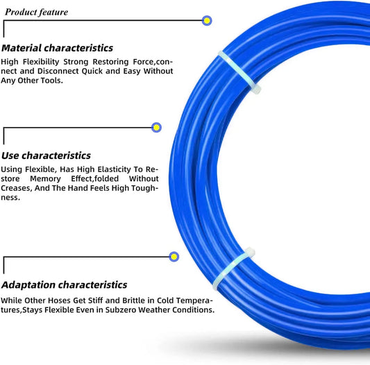 AGASHE PNEUMATIC Blue PU AirTubing Pipe Hose Pu Air Hose for AirLine Tubing or Fluid Transfer Tubing5/32 1/4 3/8 1/2 0D4mm/6mm/8mm/10mm/12mm