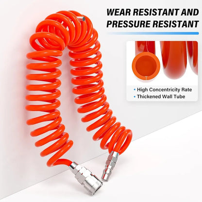 AGASHE PNEUMATIC 1/4 Inch RedPneumatic Spring Tube Air CompressorAccessories Polyurethane Air Pipe AirPressure Hose Spring Tube