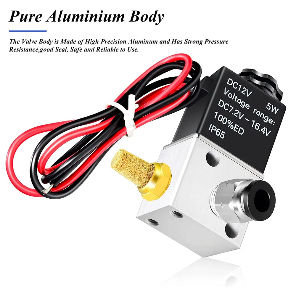 AGASHE PNEUMATIC 1/8 inch NPT12V/24V/110V/220V 3 Way 2 PositionNormally Closed Solenoid ValveSolenoid air Valve 3V1-06