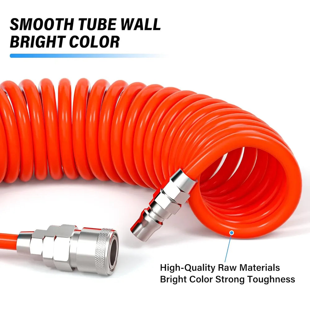 AGASHE PNEUMATIC 1/4 Inch RedPneumatic Spring Tube Air CompressorAccessories Polyurethane Air Pipe AirPressure Hose Spring Tube
