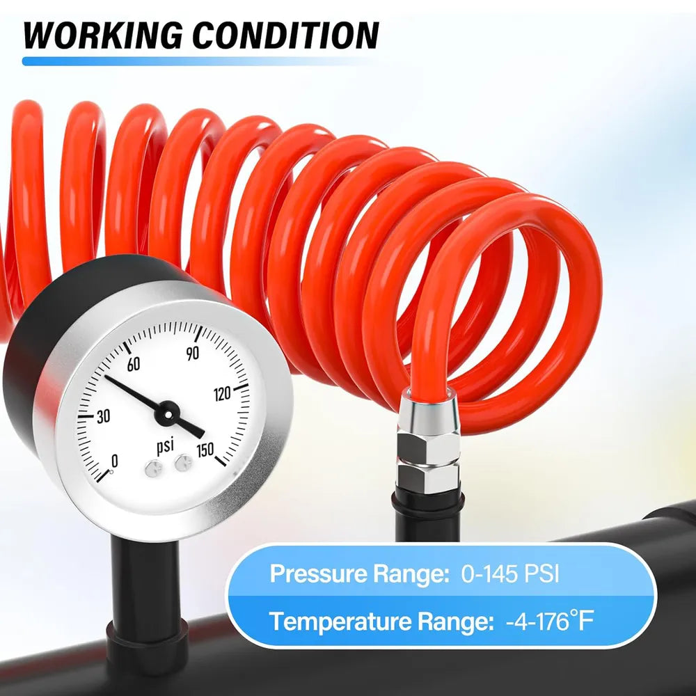 AGASHE PNEUMATIC 1/4 Inch RedPneumatic Spring Tube Air CompressorAccessories Polyurethane Air Pipe AirPressure Hose Spring Tube